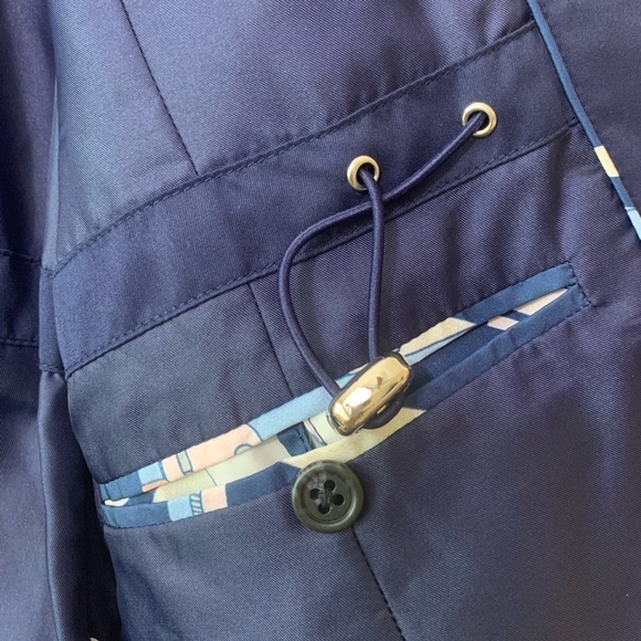 Peter Millar Navy Blue Zip Up Button Drawstring Travel Utility Jacket Size M - Picture 13 of 14